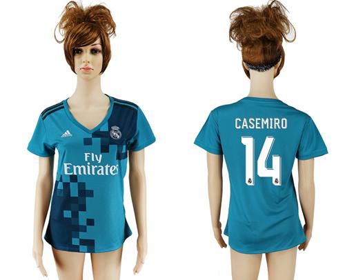 Women's Real Madrid #14 Casemiro Sec Away Soccer Club Jersey - Click Image to Close